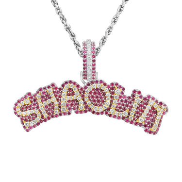 White Diamond Ruby Shaolin Piece in 14k White Gold